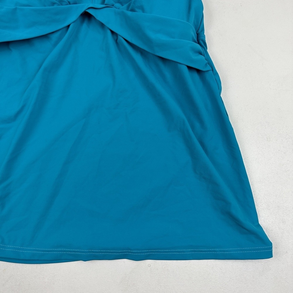 Lands' End Teal Blue Padded Tankini Swim Bikini Top Sz 8 Adjustable Straps - Picture 4 of 8